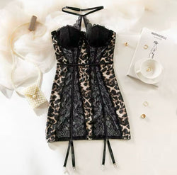 Leopard Tube Short Dresses Backless